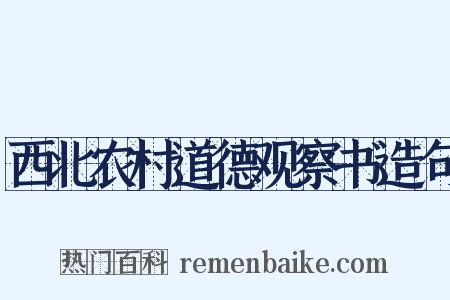 西北农村道德观察书造句是什么意思的图片